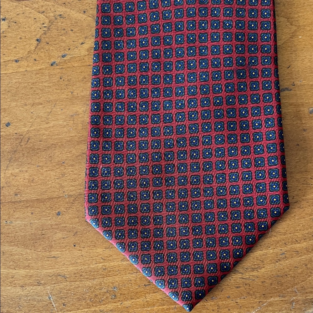 Polo by Ralph Lauren Men's Silk Red Tie Hand Made in USA